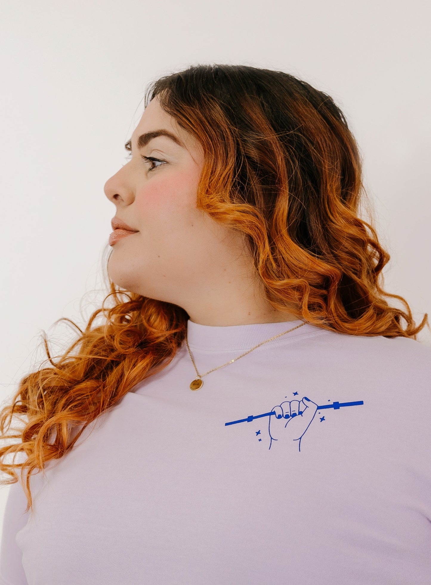 Stainless Steel Barbell Personalized Necklace GOLD