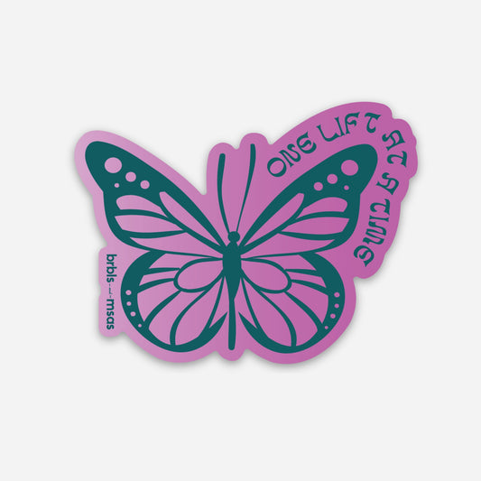 One Lift at a Time Butterfly Sticker